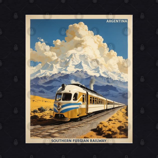 Southern Fuegian Railway Argentina Vintage Tourism Poster by TravelersGems